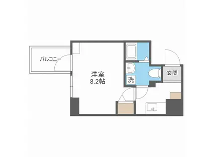 エグゼ難波南VI(1K/11階)の間取り写真