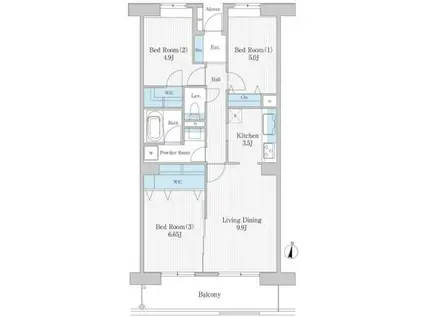 ウイングプラザ(3LDK/2階)の間取り写真