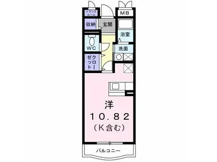 ジュネス(ワンルーム/1階)の間取り写真