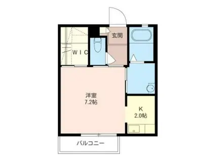 ビューグリーン(1K/2階)の間取り写真