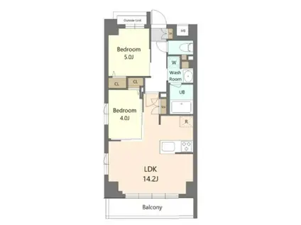 S-RESIDENCE東浦和AGUA(2LDK/2階)の間取り写真
