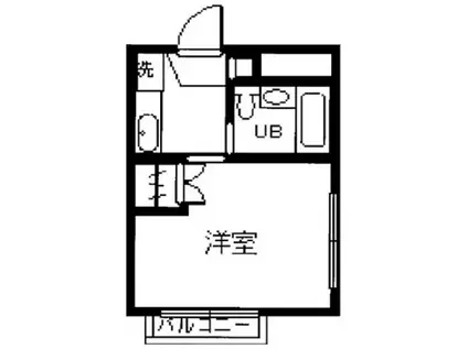 コーポ・ワタナベ(ワンルーム/2階)の間取り写真