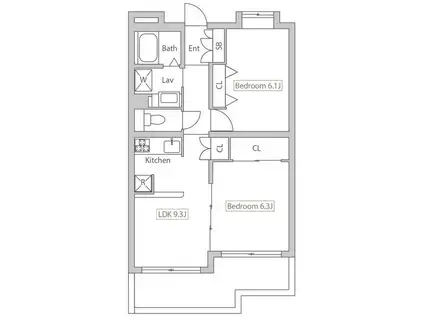 PLENDY-HILLS高幡不動(2LDK/3階)の間取り写真