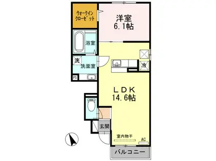 カーサ・ドマーニ(1LDK/1階)の間取り写真