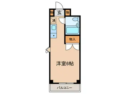 ガーデニア新町KマンションA棟(ワンルーム/2階)の間取り写真