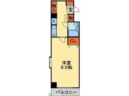 ジェネピア東千葉(1K/8階)の間取り写真