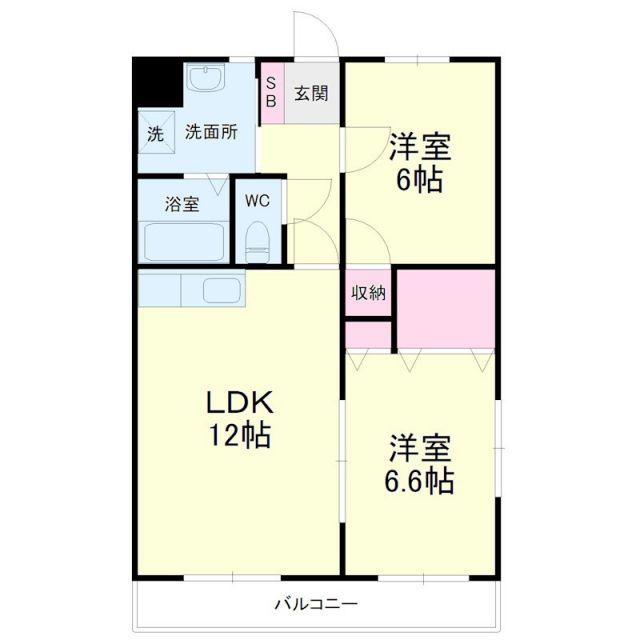 ブライトリー半田山(2LDK/1階)の間取り写真