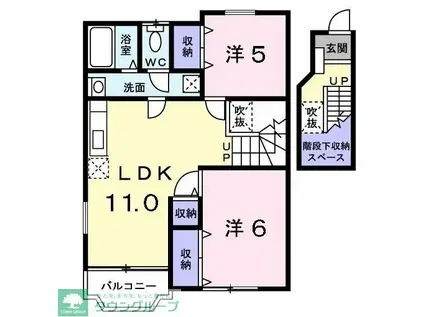 プリモディーネ(2LDK/2階)の間取り写真