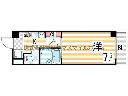 ワイズスクエア(1K/4階)の間取り写真