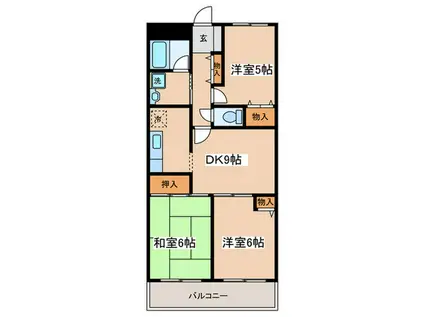 サンヒルズ玉川(3DK/2階)の間取り写真