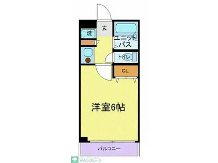 コンフォートマンション下町(1K/2階)の間取り写真