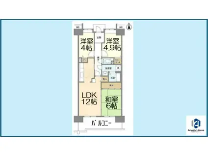 アーバンドエル八事石坂0504(3LDK/2階)の間取り写真