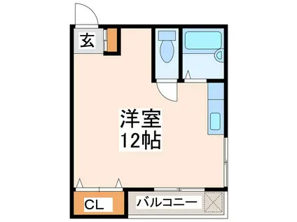 第2パークハイツ(ワンルーム/3階)の間取り写真