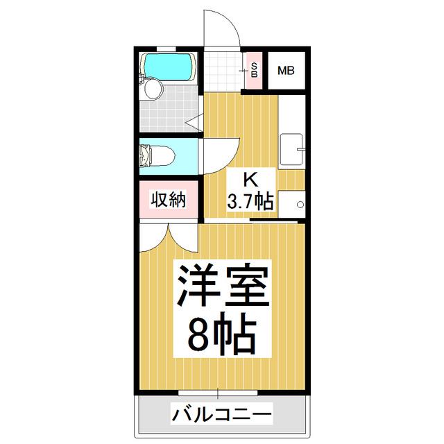 ガーデンパレス・K(1K/3階)の間取り写真