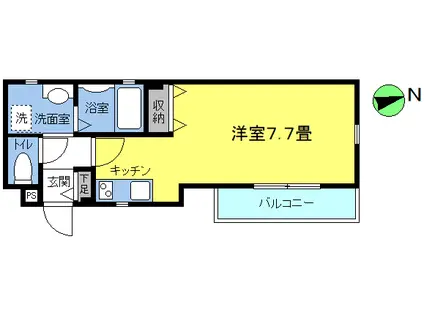 小田急線 玉川学園前駅 徒歩9分 2階建 築21年(1K/1階)の間取り写真