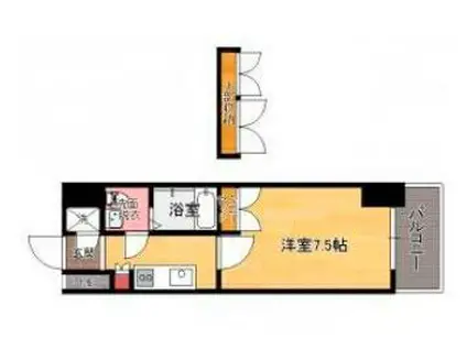 CLUB ORIENT NO.72 HARBER イースト TOWER(1K/2階)の間取り写真