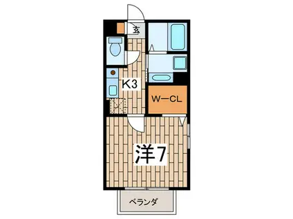 シルヴァンブリーズ(1K/1階)の間取り写真