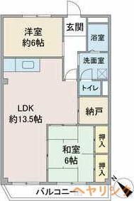 クレール砂田(2SLDK/2階)の間取り写真