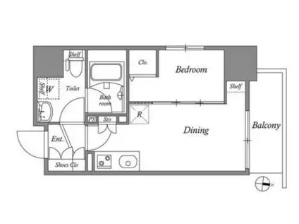 GRANPASEO森下(1DK/4階)の間取り写真