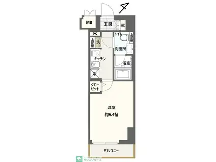 クレストタップ新横浜(1K/9階)の間取り写真