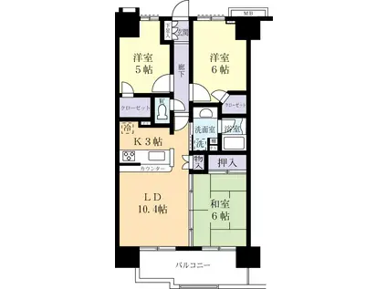 レヴィールひたち野3番街S.F.T.709号(3LDK/7階)の間取り写真