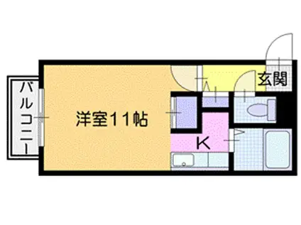 ビッグバーンズマンション新札幌(ワンルーム/4階)の間取り写真