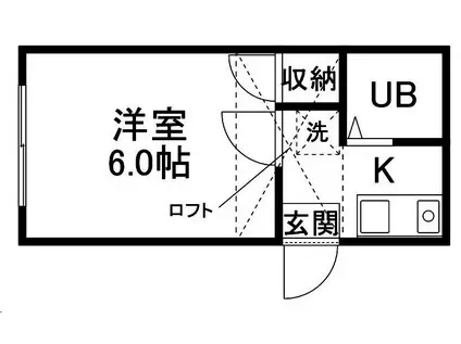 モアクレスト河原町(1K/2階)の間取り写真