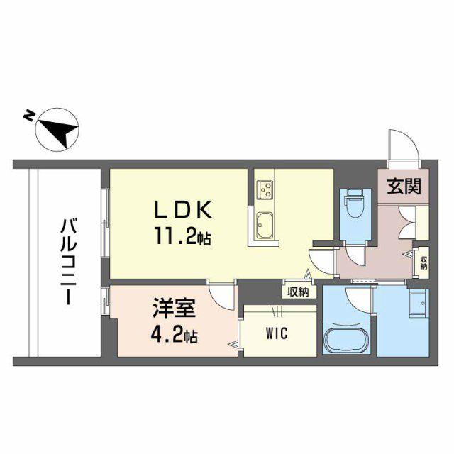 PARADISO本荘(1LDK/2階)の間取り写真
