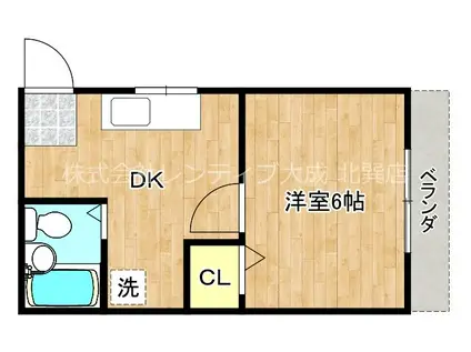 森ハイツ(1DK/1階)の間取り写真