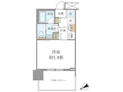 BRILLIA TOWER 浜離宮(1K/6階)の間取り写真