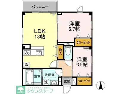 ヴェルム東別院(2LDK/3階)の間取り写真