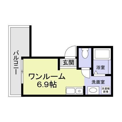 WINDFLOWER(ワンルーム/3階)の間取り写真