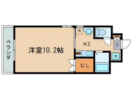 太陽ハイツ南草津III(1K/5階)の間取り写真