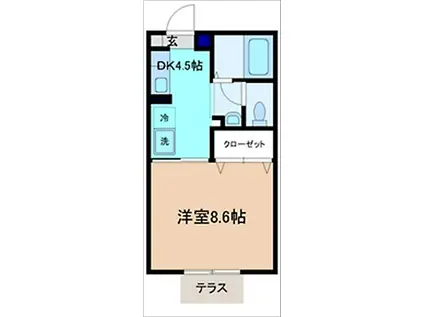 サニーハイツ(1DK/1階)の間取り写真