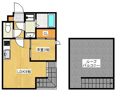 GRANDTIC RESIDENCE(1LDK/2階)の間取り写真