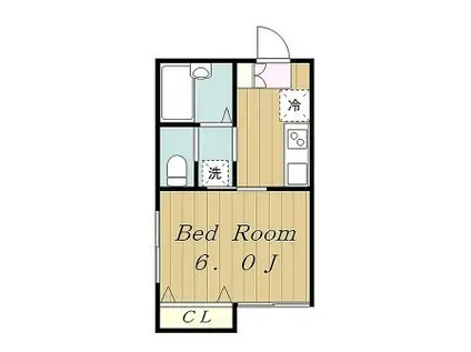 パストラーレ相模が丘(1K/2階)の間取り写真