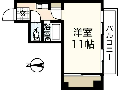 レジデンス十日市(ワンルーム/5階)の間取り写真