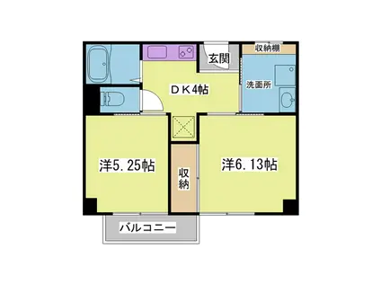 オレンジマンション(2DK/2階)の間取り写真