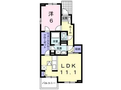 ホーリー(1LDK/1階)の間取り写真