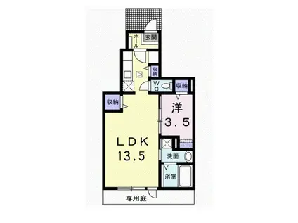 ローズコート(1LDK/1階)の間取り写真