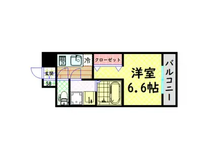 レジュールアッシュ アーバンイール(1K/7階)の間取り写真