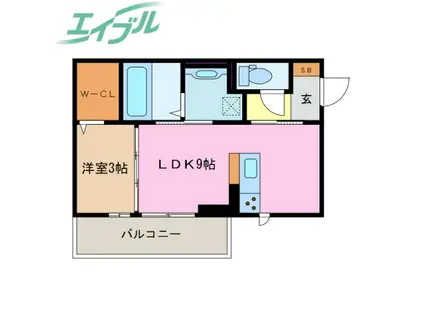エスペランサS VI(1LDK/2階)の間取り写真