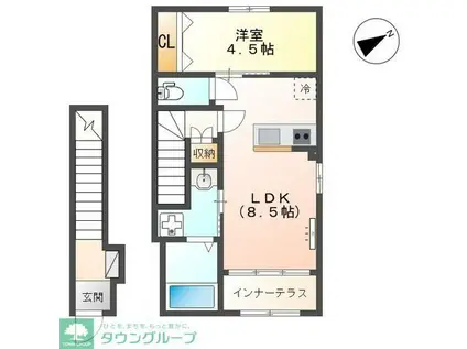 BON LYON (1LDK/2階)の間取り写真