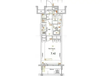WILLVERT東十条(1K/9階)の間取り写真