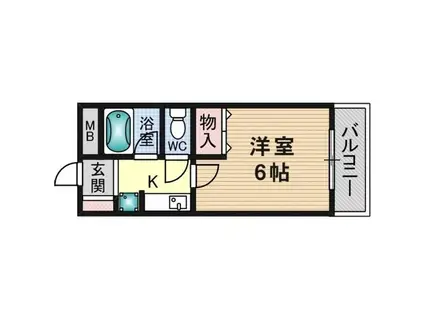 オーク・ピア(1K/2階)の間取り写真