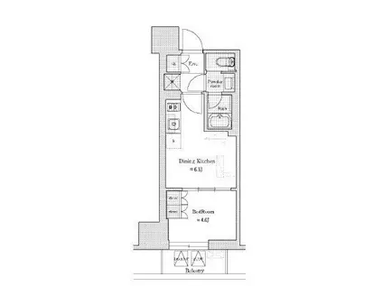 ディームス蔵前RESIDENCE(1DK/8階)の間取り写真