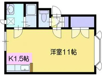 フラワーパークハイツ(1K/2階)の間取り写真