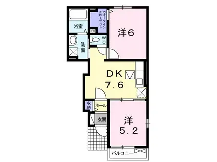 フォーシーズンA(2DK/1階)の間取り写真