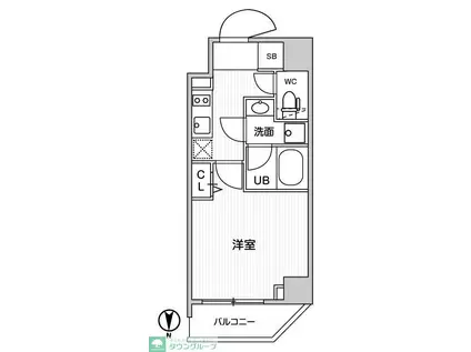 グラシアプレイス錦糸町(1K/4階)の間取り写真
