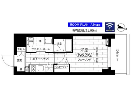 ステージグランデ本千葉(1K/12階)の間取り写真